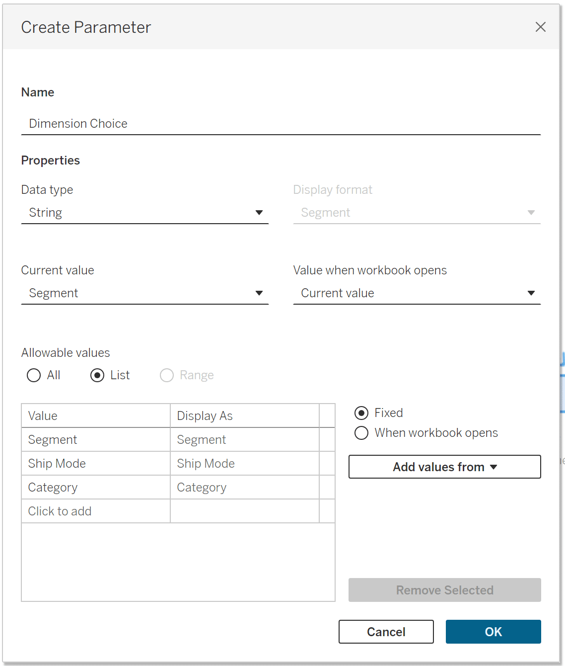 Tableau Bump Chart Parameter image