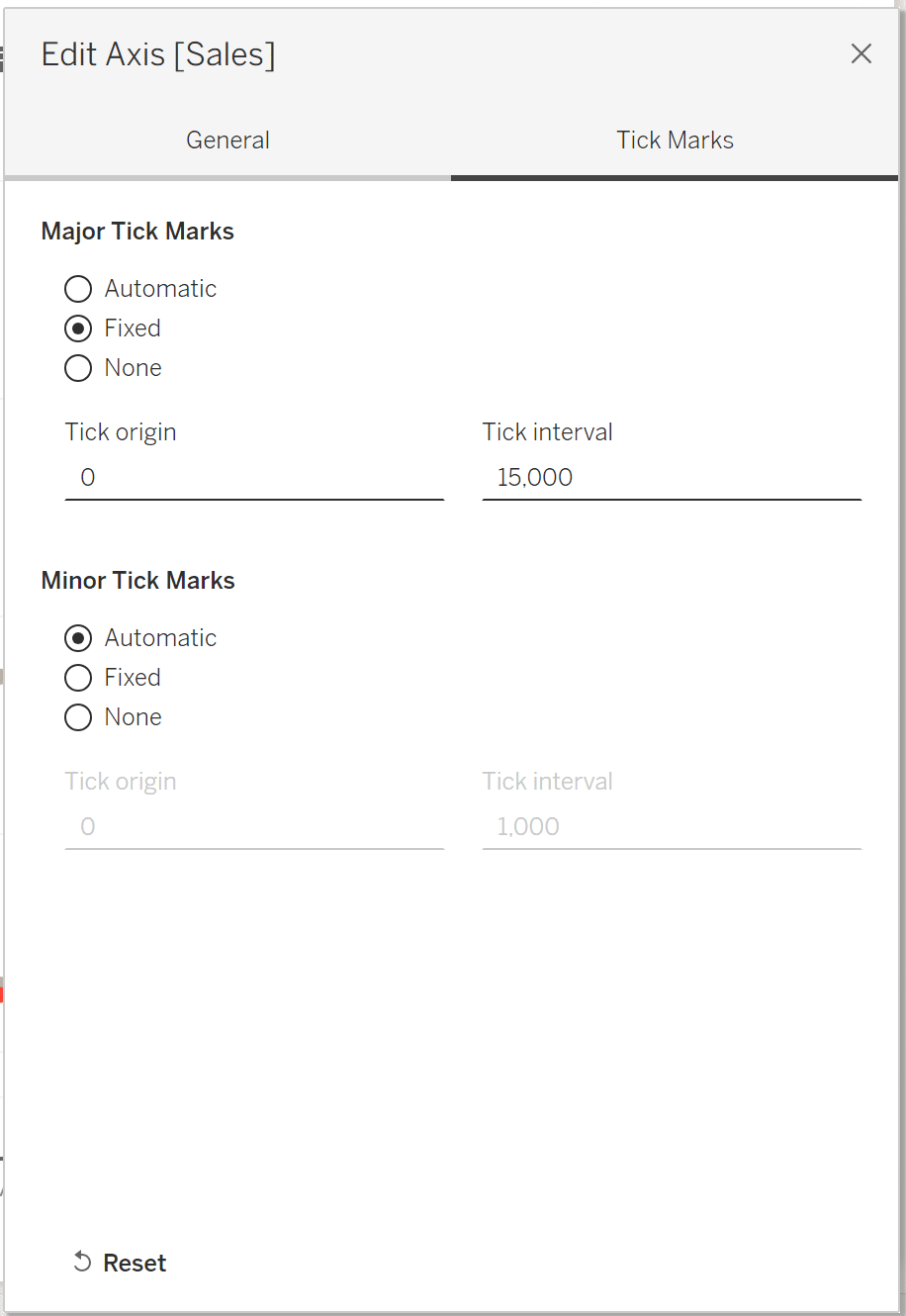 Edit Axis Window Sales Tick Marks in Tableau