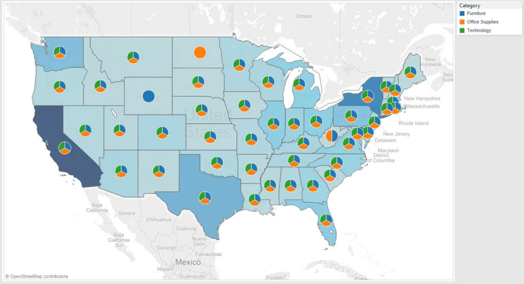 Tableau-Pie-Charts-on-Filled-Map