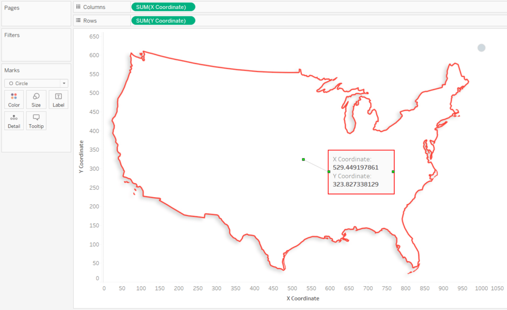 X & Y Coordinates in an annotation in Tableau