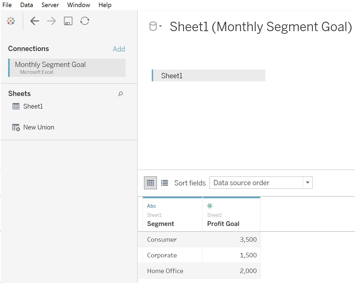 Go to Data - > New Data Source, click on Connect to a File - > Microsoft Excel and navigate to your file.