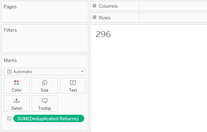 Add Deduplicated Returns calculation to the Text property