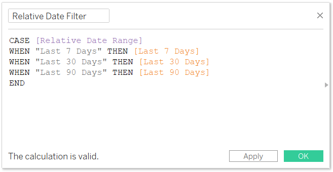 Relative Date Filter calculation
