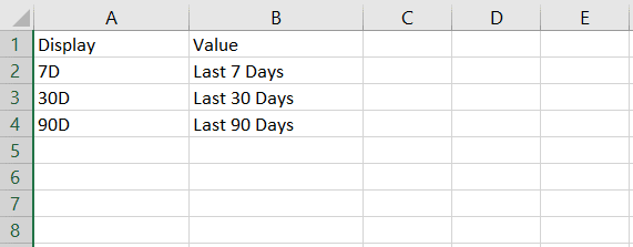 Set up an Excel file with your list of choices