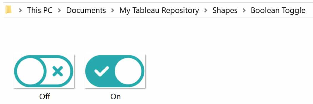 Save the Toggle shapes to the Tableau Repository