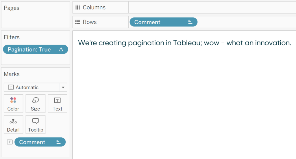 Applying Pagination to Comments Crosstab