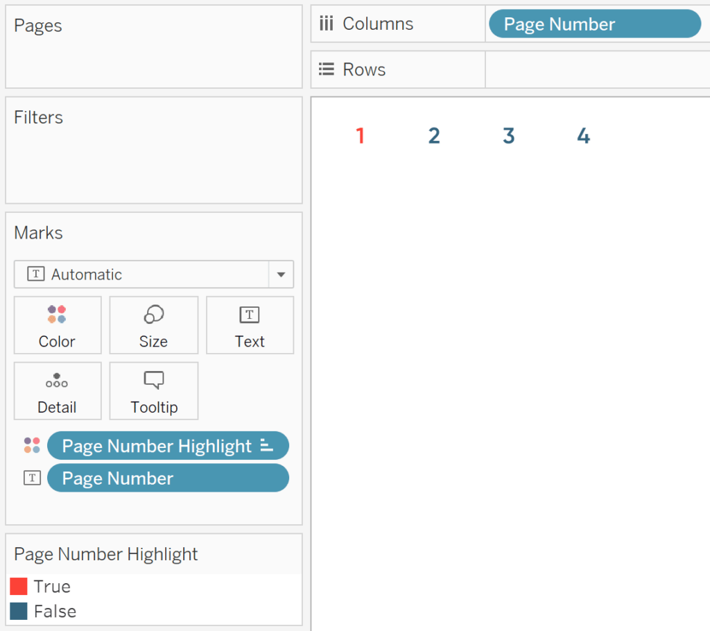 Tableau Pagination Selector With Highlighted Selection