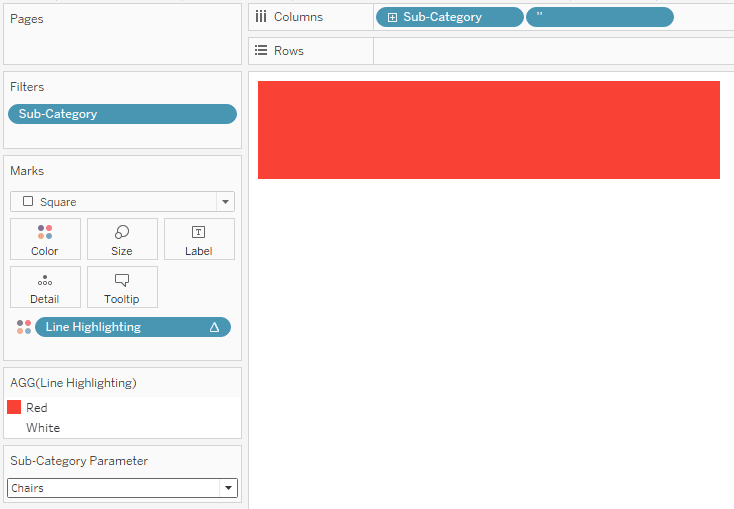 Change the selection to view the affects of the Line Highlighting calc