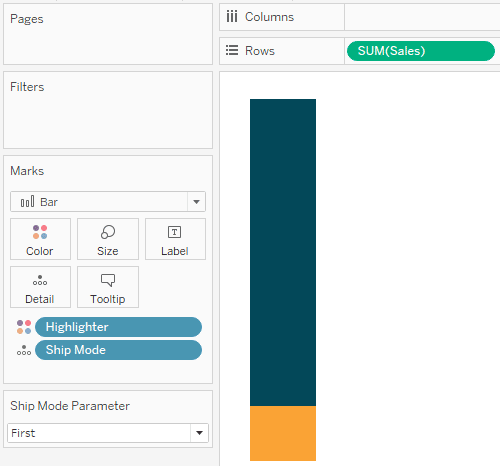Customized total bar for Tableau waterfall chart