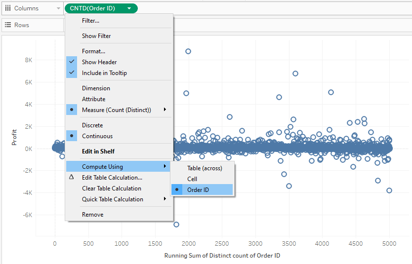 Editing Addressing of Table Calculation in Tableau