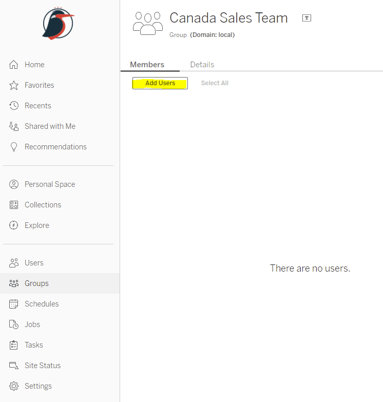 Adding Users to Groups in Tableau Server for row level security in Tableau