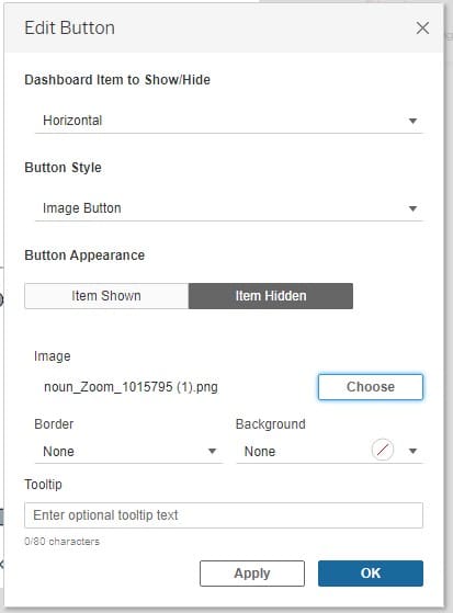 Edit the Show/Hide button settings