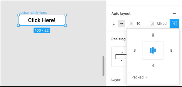 Editing padding for auto layout in Figma