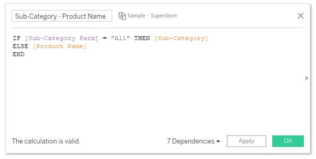 Sub Category calculation for zoom in Tableau