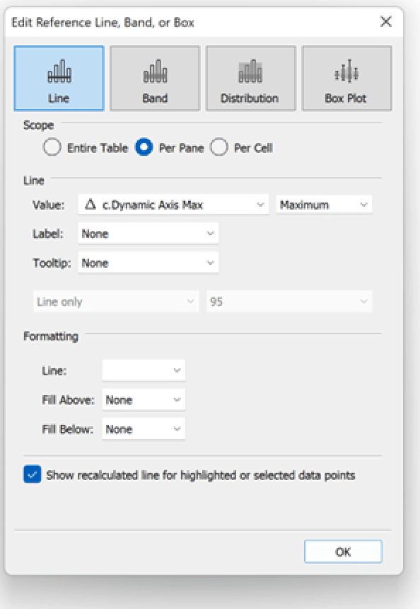 Edit Reference Line, Band, or Box Dialog in Tableau Desktop