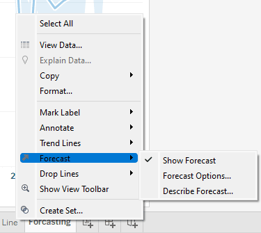 Editing forecast settings