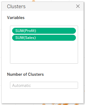 Clusters variables