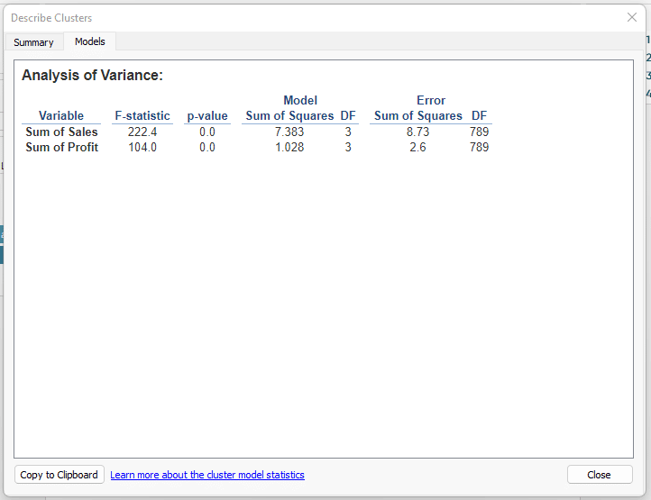 Describe Clusters Models