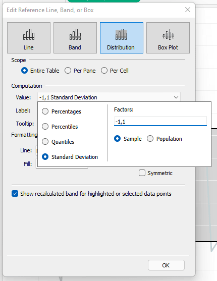 Change the Standard Deviation Factors