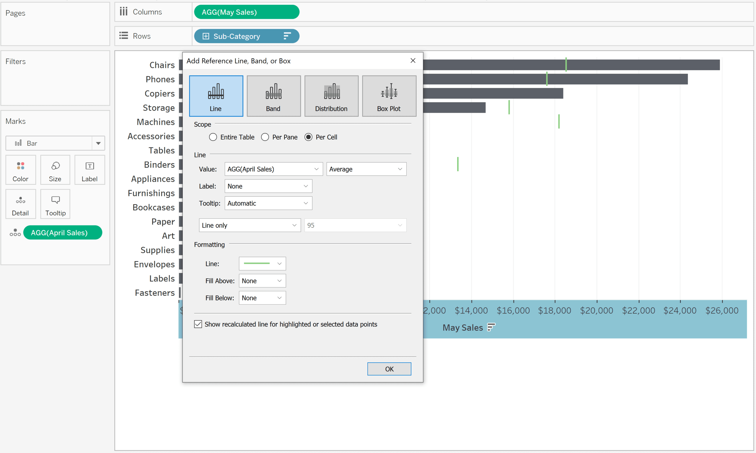 Coloring goal for bullet graph