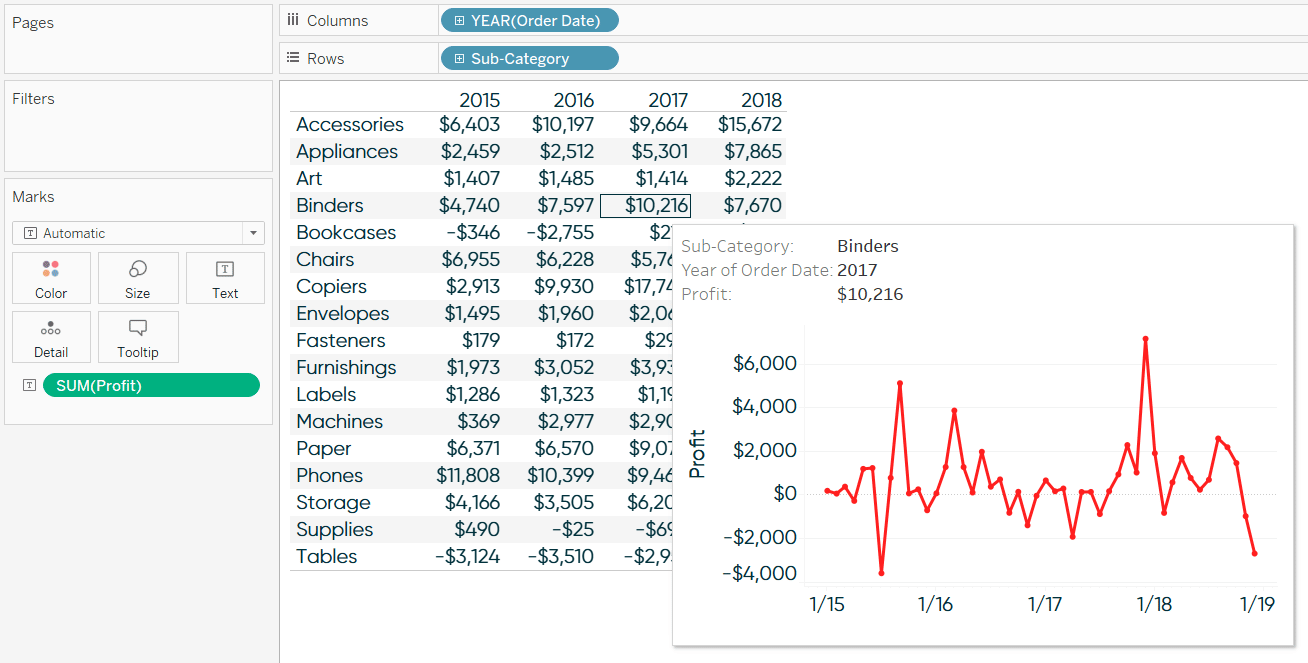 Binders by Month Viz in Tooltip Example with Customizations Applied