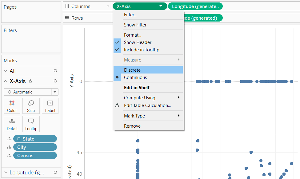 Changing a Pill from Continuous to Discrete in Tableau