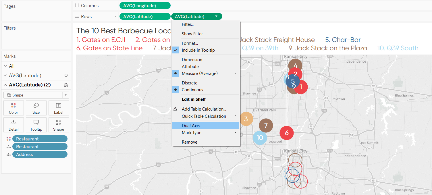 Converting Circle and Shape Maps to a Dual Axis Map in Tableau
