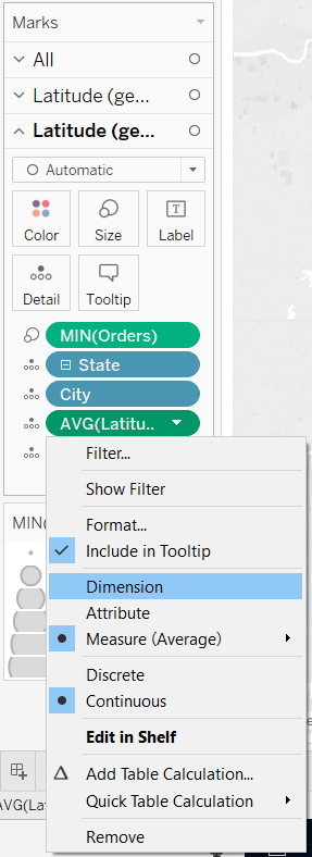 Converting a Geographic Coordinate from Measure to Dimension in Tableau