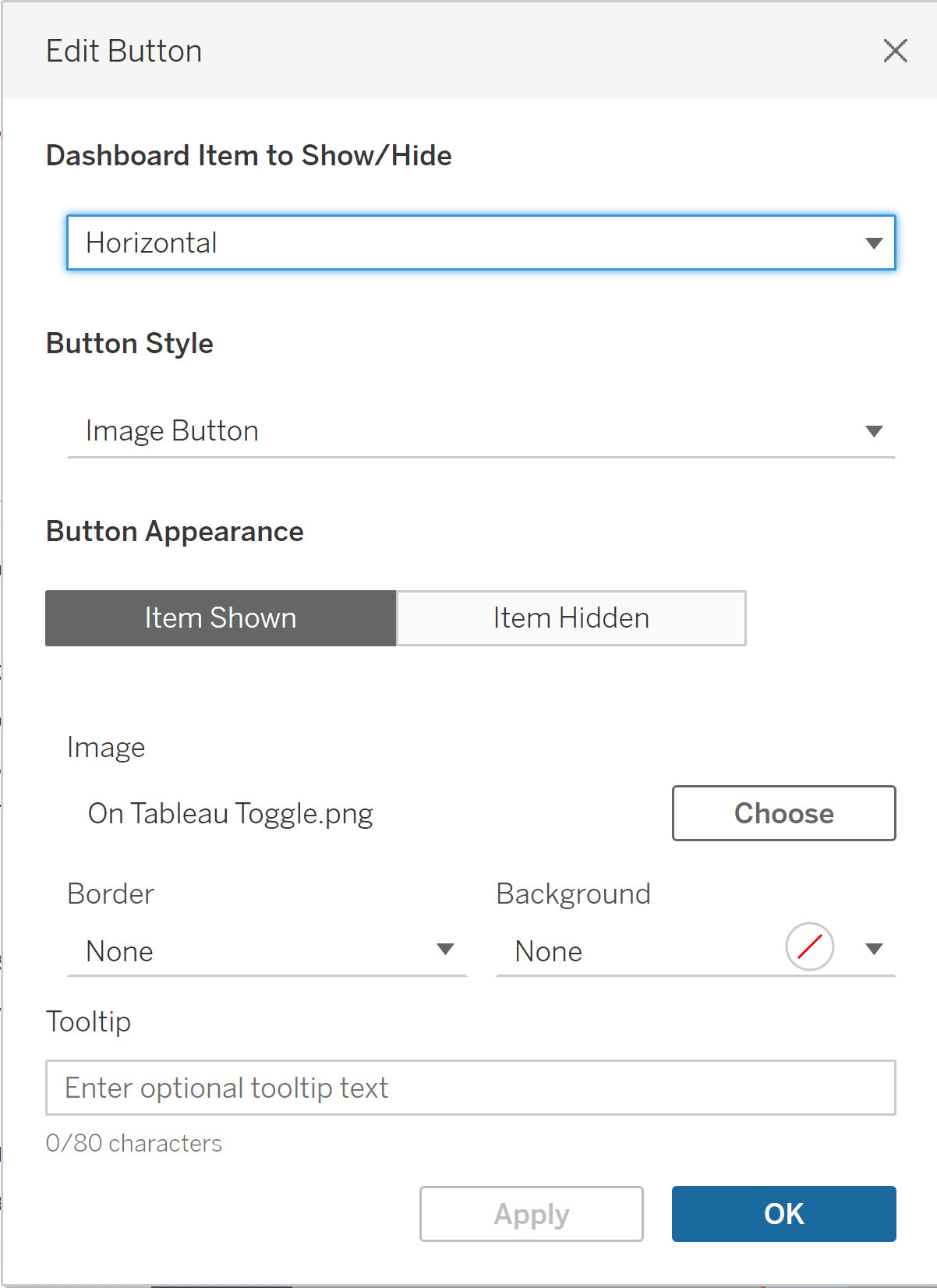 Show/hide button