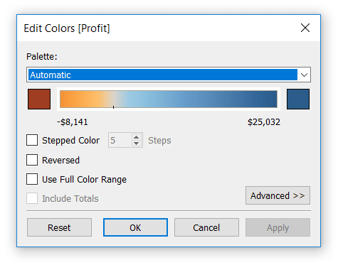 Edit Colors Dialog Box in Tableau