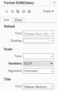 Field Format pane