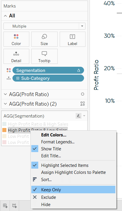 Isolating a Segment on a Tableau Color Legend