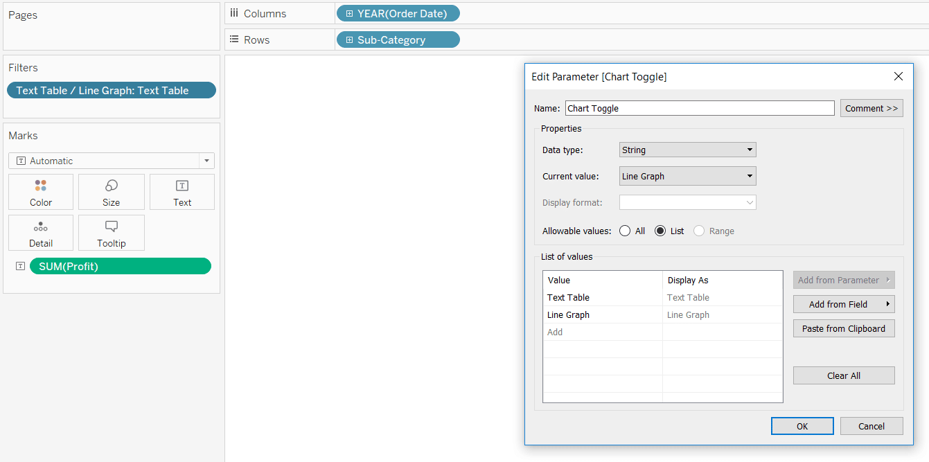 Showing Blank Sheet When Parameter Value is Changed in Tableau