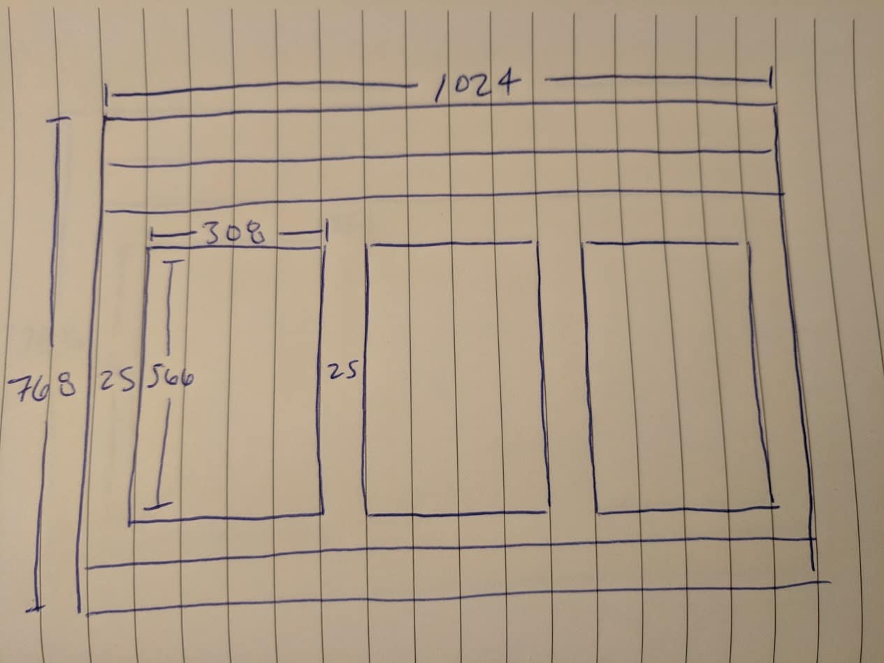 Sketching Tableau Dashboard Dimensions on Paper