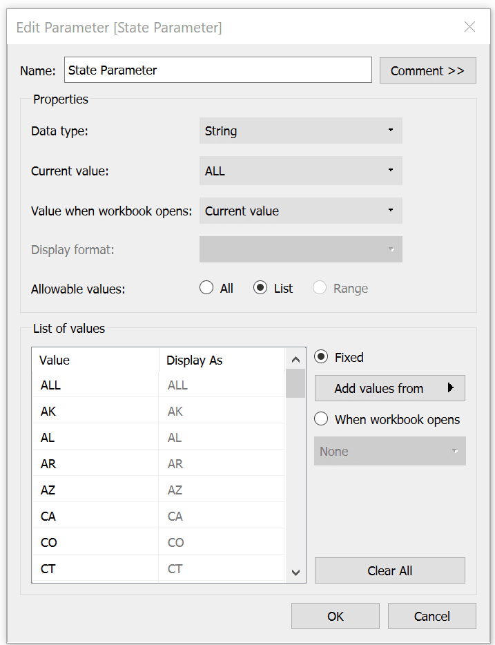 State parameter