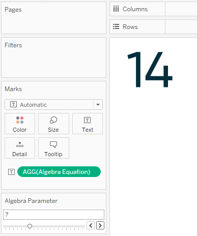 Tableau Algebra Equation Calculated Field Multiplied by Parameter