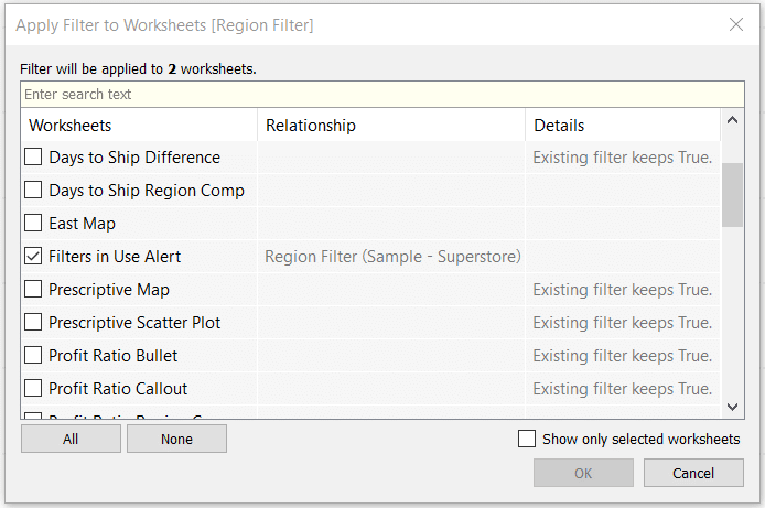 Tableau Apply Filter to Worksheets