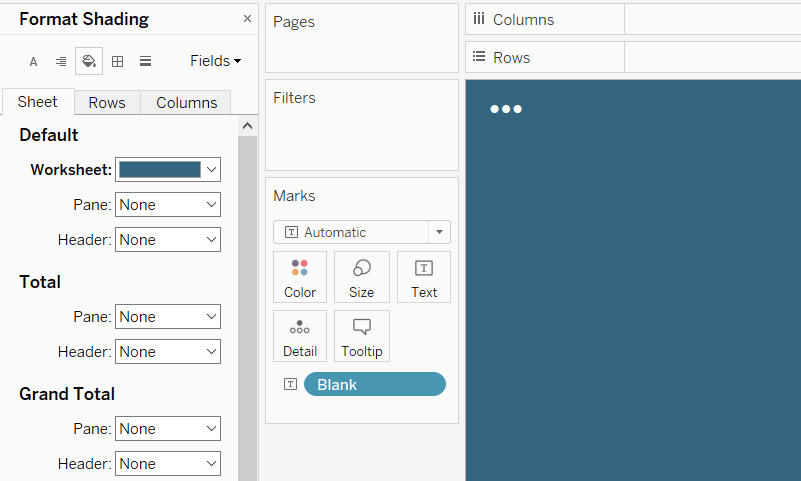 Tableau Bullet Menu with Shading