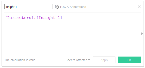 Tableau Calculated Field for String Self Serve Insight