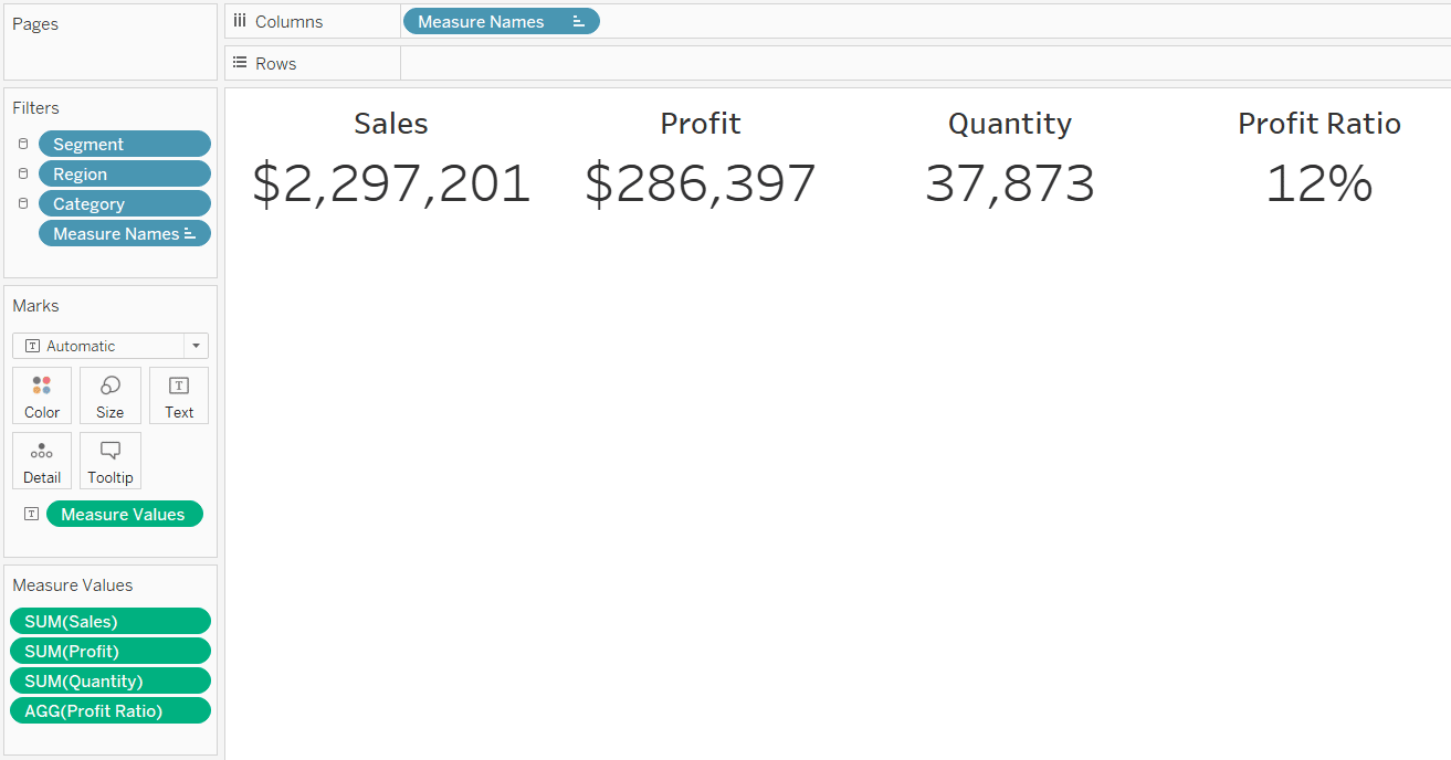 Tableau Callout Numbers with Multiple Measures