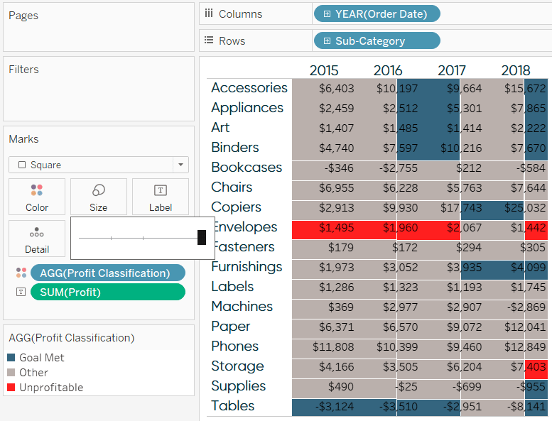 Tableau Highlight Table with Cells Over Spilling