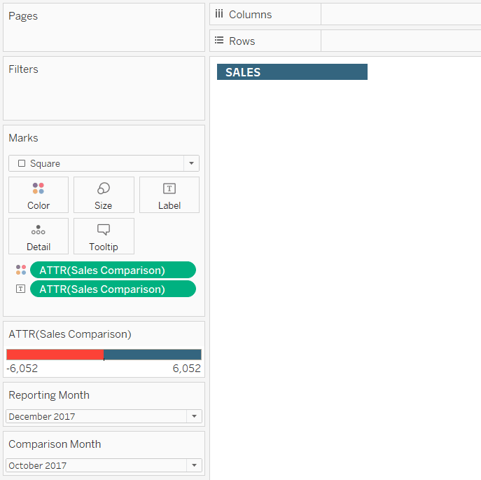 Tableau Indicator Title with Positive Change