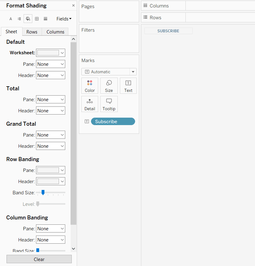 Tableau Worksheet Formatting