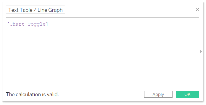 Text Table or Line Graph Calculated Field in Tableau