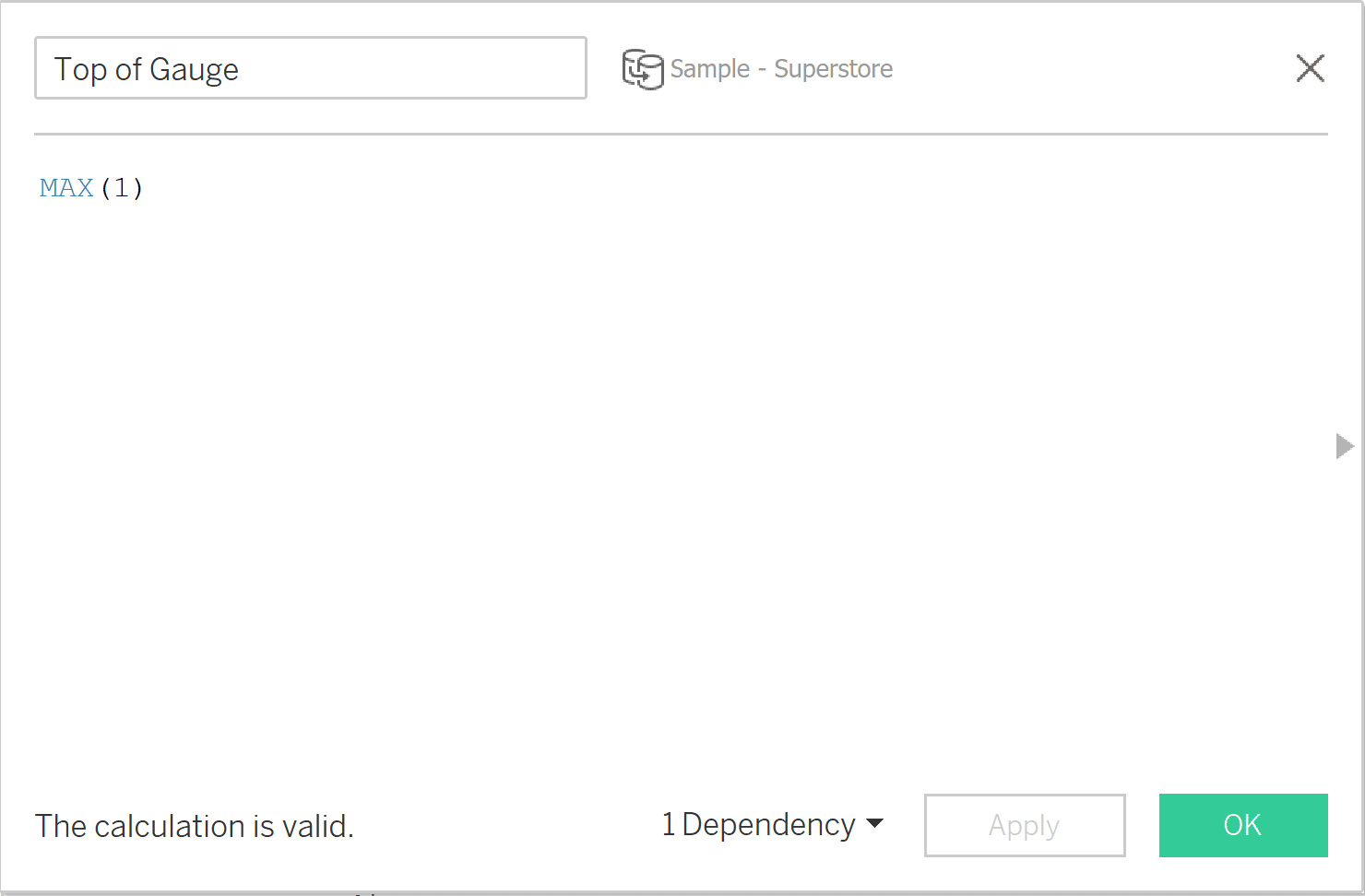 Top of Gauge calculation