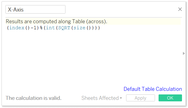 X-Axis Trellis Maps Calculated Field in Tableau