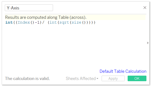 Y-Axis Trellis Maps Calculated Field in Tableau