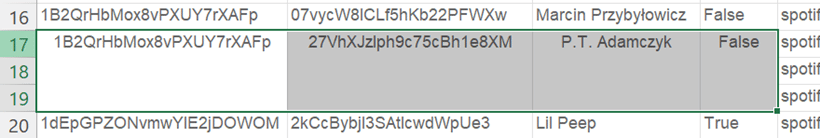 Select merged cells in Excel