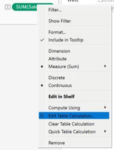 Select Edit Table Calculation button