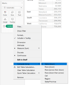 Addressing fields Table Down